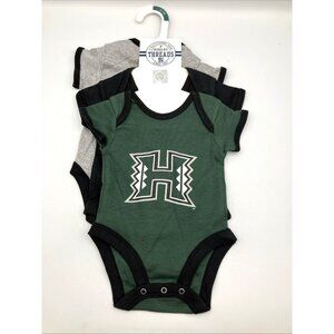 NCAA Baby 0/3 Month Hawaii Rainbow Warriors One Piece Sleeper Outfit 3 Piece NEW